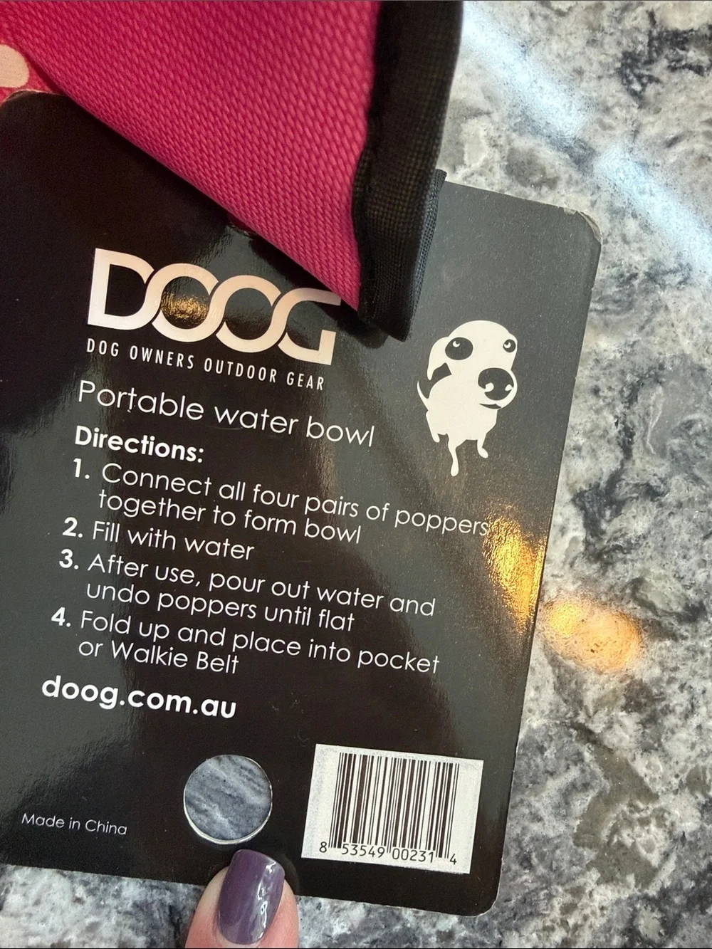 Foldable Pink Travel Dog Bowl